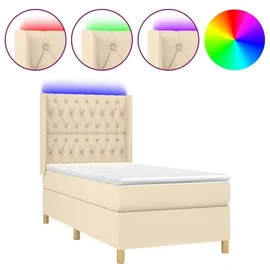 vidaXL Boxspringbett 90 x 200 cm Creme