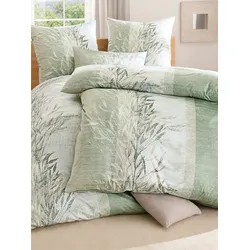 Bettwäsche ESTELLA Gr. 3, grün (lindgrün), B/L: 155cm x 220cm, 2 St., Interlock-Jersey, B/L: 80cm x 80cm, Interlock-Jersey, 100% Baumwolle, Bettwäsche