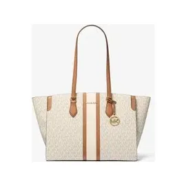 Michael Kors Becca Large Shopper Kunstleder Beige/Weiß
