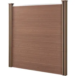 Gartenzaun Segovia WPC 180x180cm mit Pfosten Braun