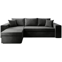 Luxusbetten24 Schlafsofa Designer Sofa Denver, mit Stauraum und Schlaffunktion schwarz