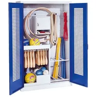 C+P Sportgeräteschrank mit Lochblech-Flügeltüren (Typ 1), HxBxT 195x120x50 cm,