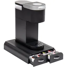 Mind Reader Anchor Collection Kaffeekapselschublade mit 2 Schubladen, 24 Kaffeekapseln, kompatibel mit Keurig Mini-Serie, Arbeitsplatten-Organizer, Kaffeemaschinenbasis, Schwarz