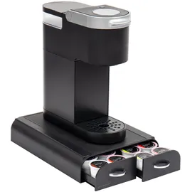 Mind Reader Anchor Collection Kaffeekapselschublade mit 2 Schubladen, 24 Kaffeekapseln, kompatibel mit Keurig Mini-Serie, Arbeitsplatten-Organizer, Kaffeemaschinenbasis, Schwarz