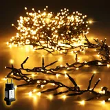 salcar 5m 500er LED Cluster Lichterkette Außen, Weihnachtslichterkette mit 8 Modi und Memory, Wasserdicht Christbaumbeleuchtung für Innen Außen Garten Weihnachtsbaum Hochzeit, Warmweiß