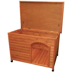 TRIXIE natura Hundehütte Classic mit Flachdach M-L 104x68x72cm braun