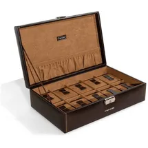 FRIEDRICH23 Uhrenbox Bond für 10 Uhren Kunstleder Braun