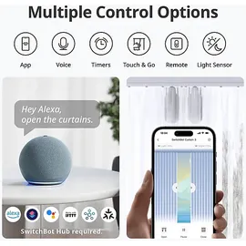 SwitchBot Curtain 3 U Rail - Automatischer Vorhangöffner, Weiß