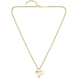 Lacoste Kette mit Anhänger UMPIRE gelbgoldfarben/Grün/Weiß Edelstahl
