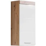 trendteam smart living - Hängeschrank - Bad - Amanda - Aufbaumaß (BxHxT) 37 x 77 x 23 cm - Farbe Weiß Hochglanz Asteiche - 139350107