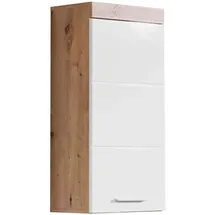 trendteam smart living - Hängeschrank - Bad - Amanda - Aufbaumaß (BxHxT) 37 x 77 x 23 cm - Farbe Weiß Hochglanz Asteiche - 139350107