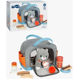 Small Foot Company Katze mit Tasche und Pflege-Set 15 cm Grau