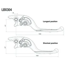 Rizoma Bremshebel Adjustable Plus LBX304 Schwarz