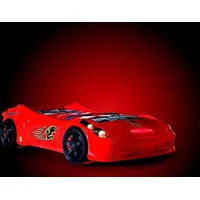 Kinderzimmer Bett Kinderbett Design Rennwagen Autobett mit Matratze - Rot