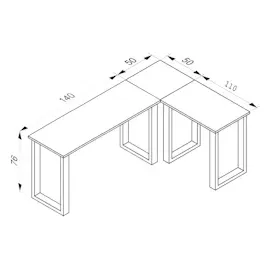 VCM Eckschreibtisch Lona Weiß
