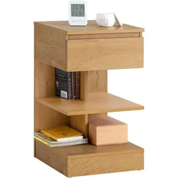 SoBuy Beistelltisch Nachttisch Beistelltisch mit 1 Schublade und 3 Ablagen, Natur, BHT ca. 39x65x39 cm