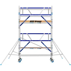 ASC Rollgerüst AGS Pro 190x135cm mit Holz-Plattformen und einseitigem Geländer 5,3m Arbeitshöhe
