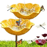 Neu BienenträNke füR Den Garten, Blumen Gartenstecker VogelträNke, 2/3 Stück Bienen TräNke Blume, füR Zur Dekoration Von RasenfläChen, Balkonen und GäRten (Gelb*2)
