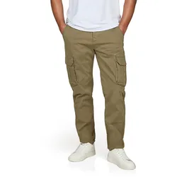 DENIMFY Cargohose Herren Stretch mit Gürtel DFLuke Normaler Bund Knopfleiste 32
