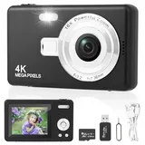 Digitalkamera Fotokamera mit 64GB Karte, 1080P FHD 40MP Kinder Kamera 2.4" LCD, Wiederaufladbare Kamera fotokamera mit 8X Digitalzoom digicam für Kinder, Erwachsene, Mädchen, Jungen (Schwarz)