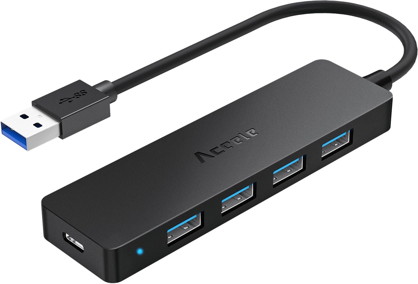 Aceele USB Hub 3.0, USB Verteiler mit 4-Port USB Ultra Slim Extra Leicht Portable Datanhub, für MacBook Pro/Air/Mini, iMac, Notebook PC, Laptop, HDD Mobile Festplatte