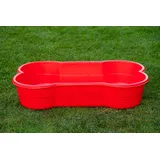 DogsLand Hundepool in Knochenform - 120 cm, rot, für große und kleine Hunde, Verwendbar als Hundebett, Biss- und krallenfest, UV-beständig, 100% Recyclebar, Made in Germany