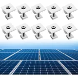 Lntyq Packung Mit 10 T-förmigen Mittelklemmen Aus Aluminiumlegierung (30 Mm) Mit 10 M8 X 48 Mm Schrauben Für Photovoltaik-solarmodule