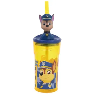 The Paw Patrol Becher mit Strohhalm The Paw Patrol Boy Rescue Pups 360 ml 3D