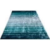 Home Affaire Teppich »Katalin, handgewebt, Teppiche aus 100% Viskose, farblich changierend«, rechteckig, blau