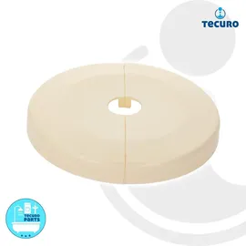 tecuro Scharnierrosette Ø 15 mm x Ø 85 mm x 8 mm - Kunststoff ABS weiß - tecuro