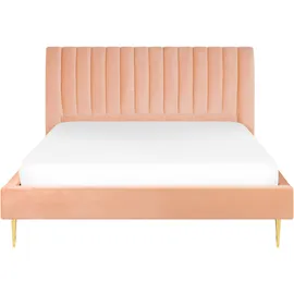 Beliani Marville 180 x 200 cm Pfirsichrosa