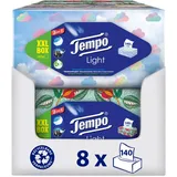 Tempo XXL Light Box Taschentücher - Megapack - 8 Boxen, 140 Tücher pro Box - weiche Papiertaschentücher, waschmaschinenfest