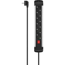 Hama Steckdosenleiste 6-fach 3 m Silber