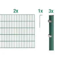 GAH Alberts Doppelstabmatten-Grundset 2 Matten 1,2 x 4 m grün