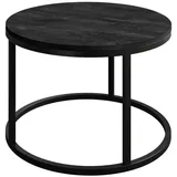 Lukmebel Couchtisch, CIRI, 60x60x42cm, rund, schwarz und dunkler Beton