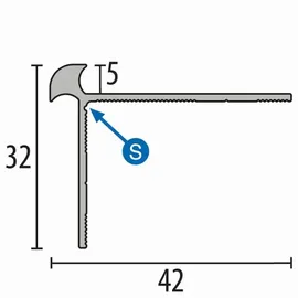 küberit Treppenkantenprofil 32 x 42 x 250 cm Aluminium
