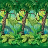 Beistle Jungle Trees Plastic Backdrop (4 Ft. X 30 FT.)