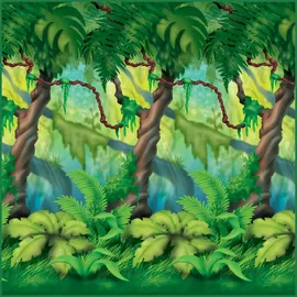 Beistle Jungle Trees Plastic Backdrop (4 Ft. X 30 FT.)