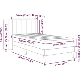 vidaXL 90 x 200 cm Schwarz