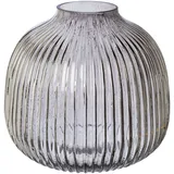 creativ home Kugelvase CREATIV HOME "MONTE", grau, H:18cm Ø:19cm, Glas, Vasen, Vase aus Glas, mit Schliffstruktur, Höhe ca. 18 cm