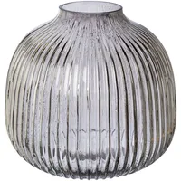 creativ home Kugelvase CREATIV HOME "MONTE", grau, H:18cm Ø:19cm, Glas, Vasen, Vase aus Glas, mit Schliffstruktur, Höhe ca. 18 cm
