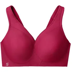 GLAMORISE Nahtloser MagicLift-Sport-BH - Rubinrot 85E Damen 