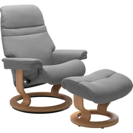 Stressless Stressless® Relaxsessel »Sunrise«, (Set, Relaxsessel mit Hocker), mit Classic Base, Größe L, Gestell Eiche grau