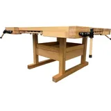 OK-Line, Werkbank + Arbeitsbock, Hobelbank Quartett mit Holz-Untergestell (162 cm, 162 cm)