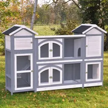 nanook shop Kleintierstall XXL 189 x 43 x 127 cm grau weiß