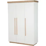 roba kids Kinderkleiderschrank Lumo 3-türig 0 x 0 cm Eiche massiv weiß