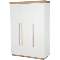 roba kids Kinderkleiderschrank Lumo 3-türig 0 x 0 cm Eiche massiv weiß
