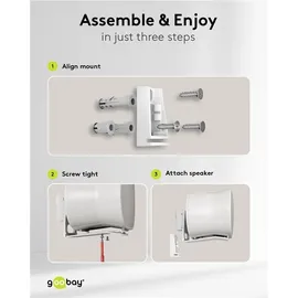goobay Lautsprecher-Wandhalterung Modern Era 3 Flex, weiß