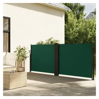 vidaXL Seitenmarkise Ausziehbar Dunkelgrün 140x1000 cm
