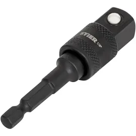 Stier Bit Adapter, 1/2 Zoll Antrieb, Vierkant hohl, Aufnahme von Steckschlüssel-Einsätzen, Stecknüsse, Schnellverschluss-System für Bohrmaschinen und Schrauber geeignet, Stecknuss Adapter